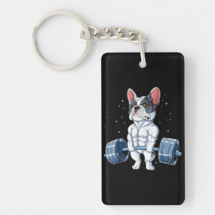 French Bulldog Weightlifting Funny Deadlift Gym Key Ring