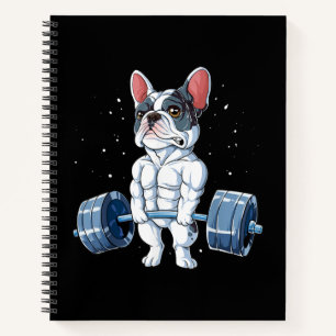 French Bulldog Weightlifting Funny Deadlift Gym Notebook