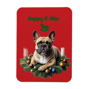 French Bulldog Weihnachten Weihnachtskranz Magnet