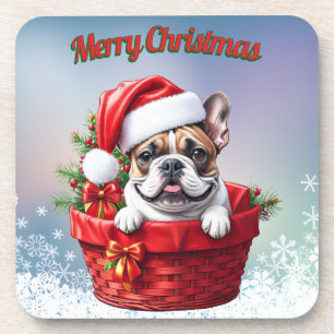French Bulldog Weihnachtskorb Christmas Coaster