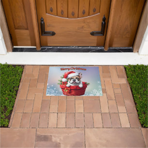 French Bulldog Weihnachtskorb Christmas Doormat