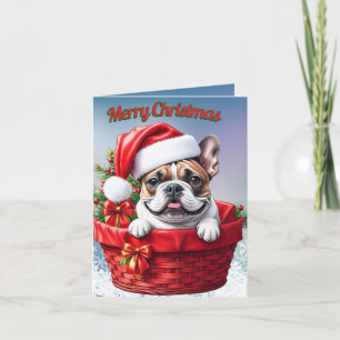 French Bulldog Weihnachtskorb Christmas Invitation