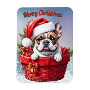 French Bulldog Weihnachtskorb Christmas Magnet