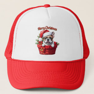 French Bulldog Weihnachtskorb Christmas Trucker Hat