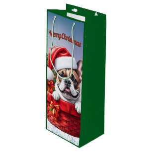 French Bulldog Weihnachtskorb Christmas Wine Gift Bag