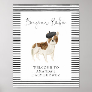French Bulldog Welcome Baby Shower Poster