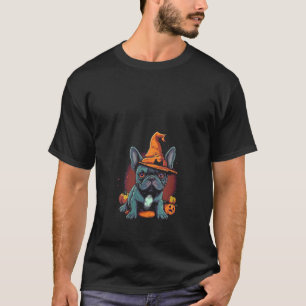 French Bulldog Witch Hat Halloween Costume Dog Lov T-Shirt