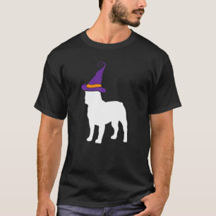 French Bulldog Witch Hat Lazy Halloween Costume Cu T-Shirt