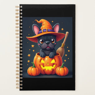 French Bulldog Witch Pumpkin Halloween Mens Womens Planner