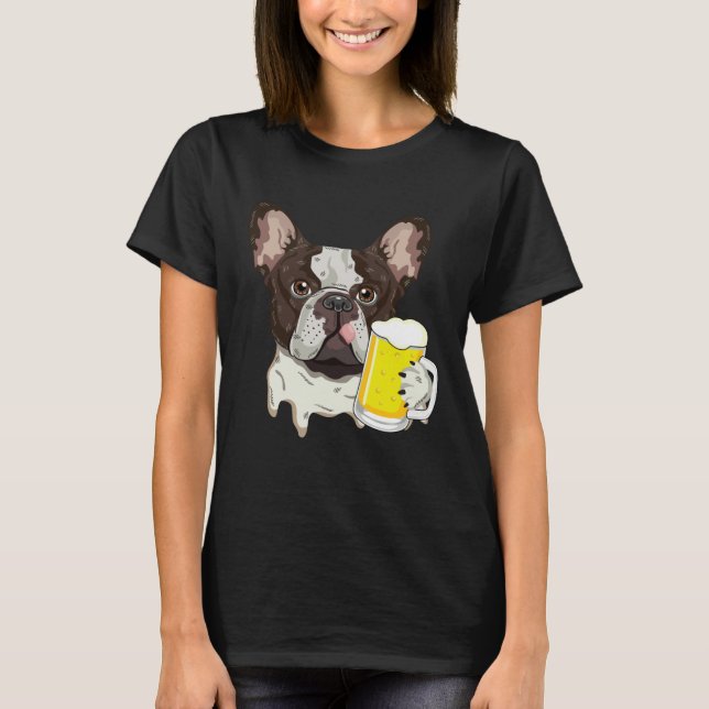 French Bulldog with Beer T-Shirt (Front)
