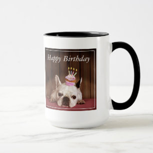 French Bulldog With Birthday Cupcake Mug