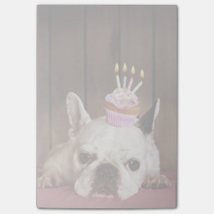 French Bulldog With Birthday Cupcake Post-it Notes