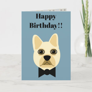French Bulldog with bowtie Card