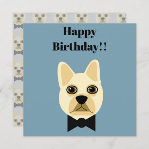 French Bulldog with bowtie Card