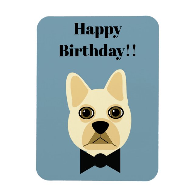 French Bulldog with bowtie Magnet (Vertical)
