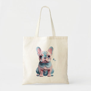 French Bulldog with Butterfly Paper Cutting Art  Tote Bag