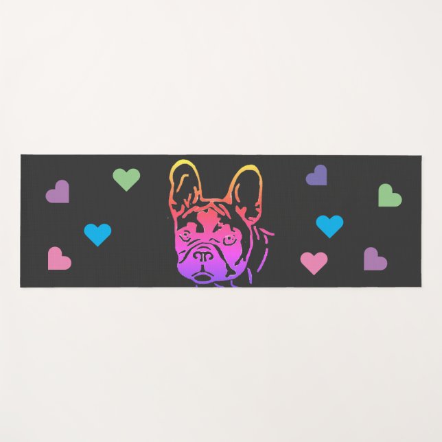 French bulldog with collar yoga mat (Front (Horizontal))