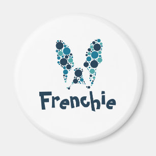French bulldog with colourful circles magnet