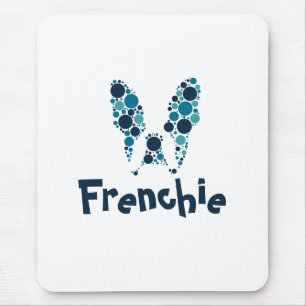 French bulldog with colourful circles mouse pad