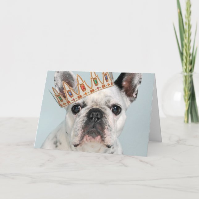 French Bulldog with Crown Card (Front)