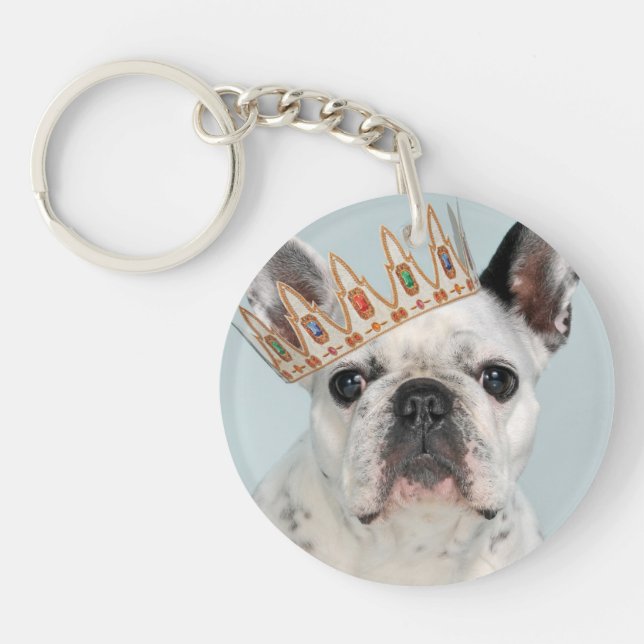 French Bulldog with Crown Key Ring (Front)