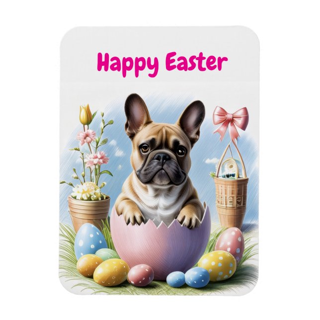 French bulldog with Easter eggs Magnet (Vertical)
