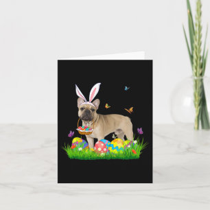 French Bulldog With Egg Basket Easter Hunting Egg  Card