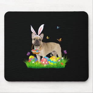 French Bulldog With Egg Basket Easter Hunting Egg Mouse Pad
