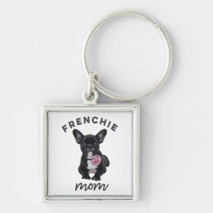 French Bulldog With Flower Gift For Dog Lover Key Ring