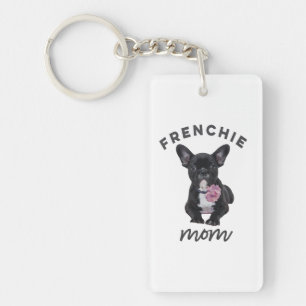 French Bulldog With Flower Gift For Dog Lover Key Ring