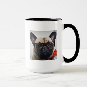 French Bulldog With Glasses And Bow Tie Mug