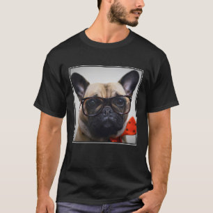 French Bulldog With Glasses And Bow Tie T-Shirt