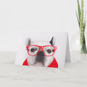 French Bulldog with Glasses and Shirt Card