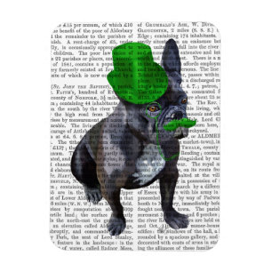 French Bulldog With Green Top Hat and Moustache Magnet