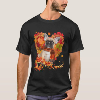 French Bulldog With He Made Of Autumn Leaves T-Shirt