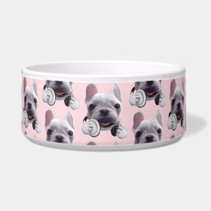 French Bulldog with Headphones Illustration