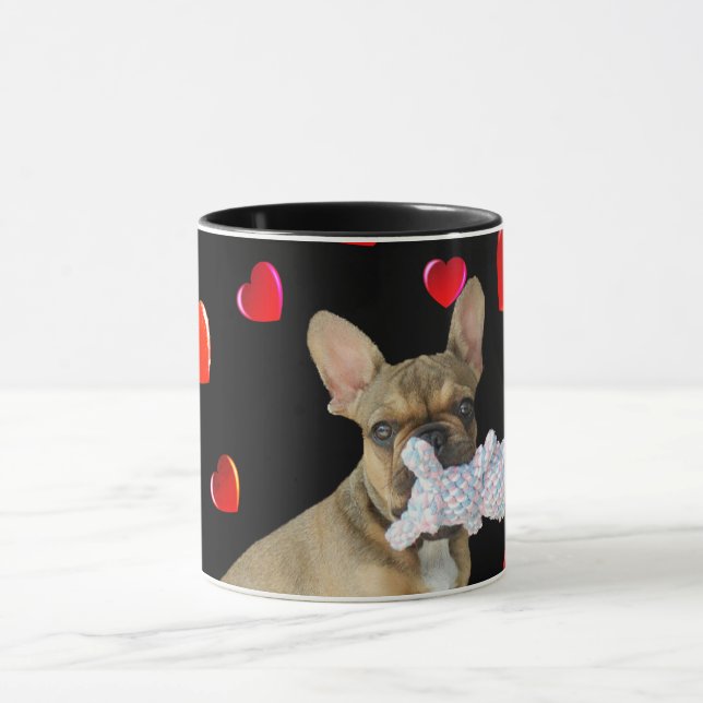 French Bulldog with Heart Mug (Center)