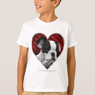 French Bulldog with Heart T-Shirt
