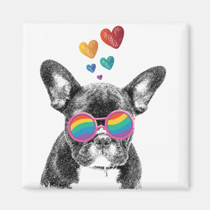 French Bulldog with Hearts Valentine's Day Magnet