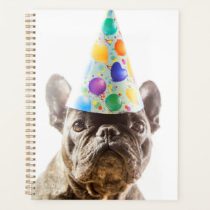 French Bulldog with Party Hat Planner