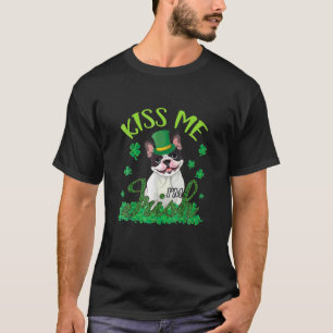 French Bulldog With Shamrocks Kiss Me I'm Irish Pa T-Shirt