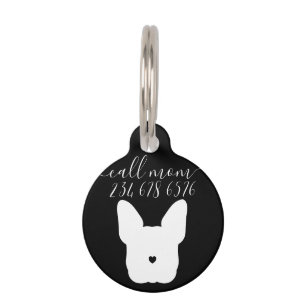 French Bulldog with small hearted nose call mum Pet Tag