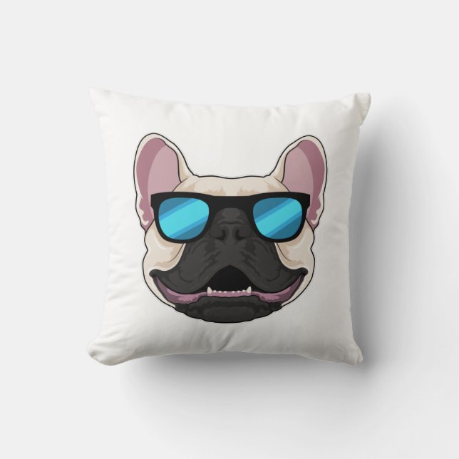 French Bulldog with Sunglasses Cushion (Front)
