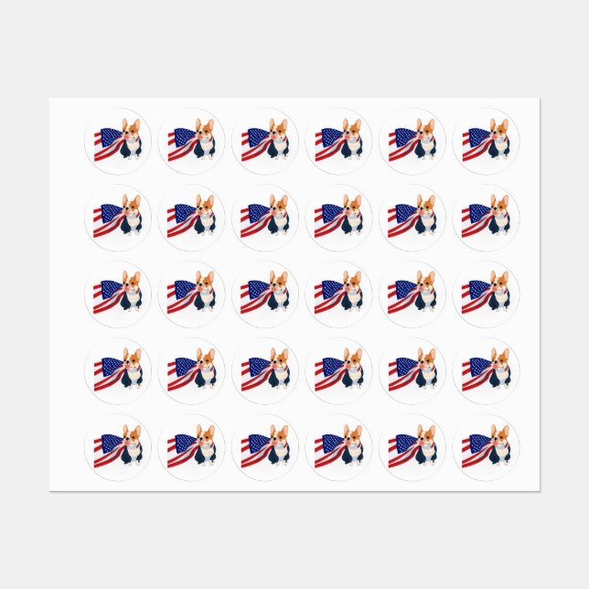 French Bulldog with USA Flag (Sheet)
