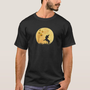 French Bulldog With Witch hat Pumpkin Bat Moon Hal T-Shirt