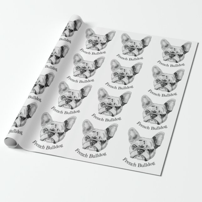 French Bulldog Wrapping Paper (Unrolled)