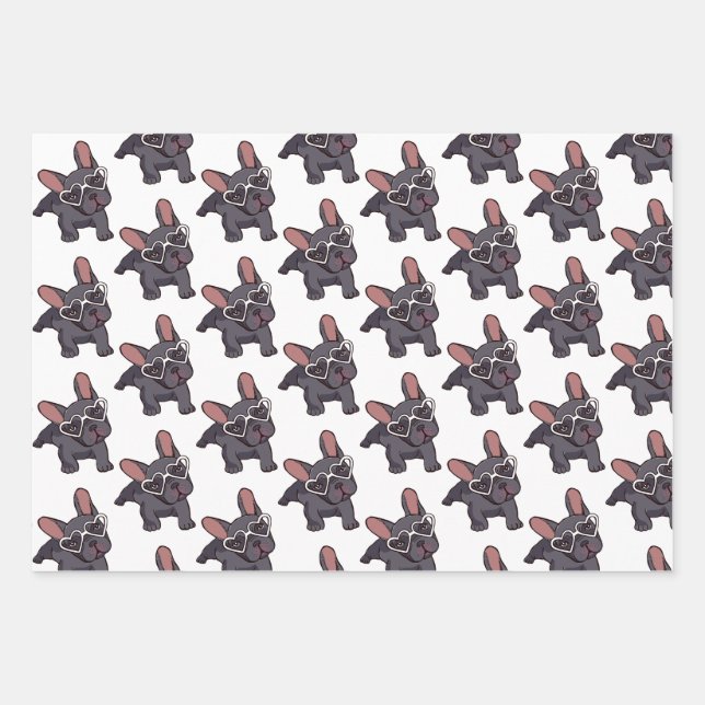 french bulldog wrapping papers. wrapping paper sheet (Front)