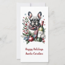 French Bulldog Xmas Holiday Watercolor design