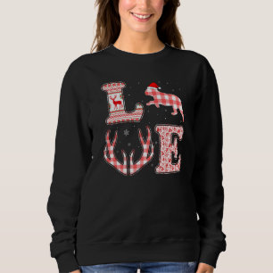 French Bulldog Xmas Red Plaid Reindeer Ugly Chris Sweatshirt