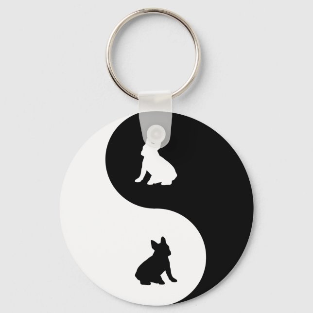 French Bulldog Yin Yang Key Ring (Front)
